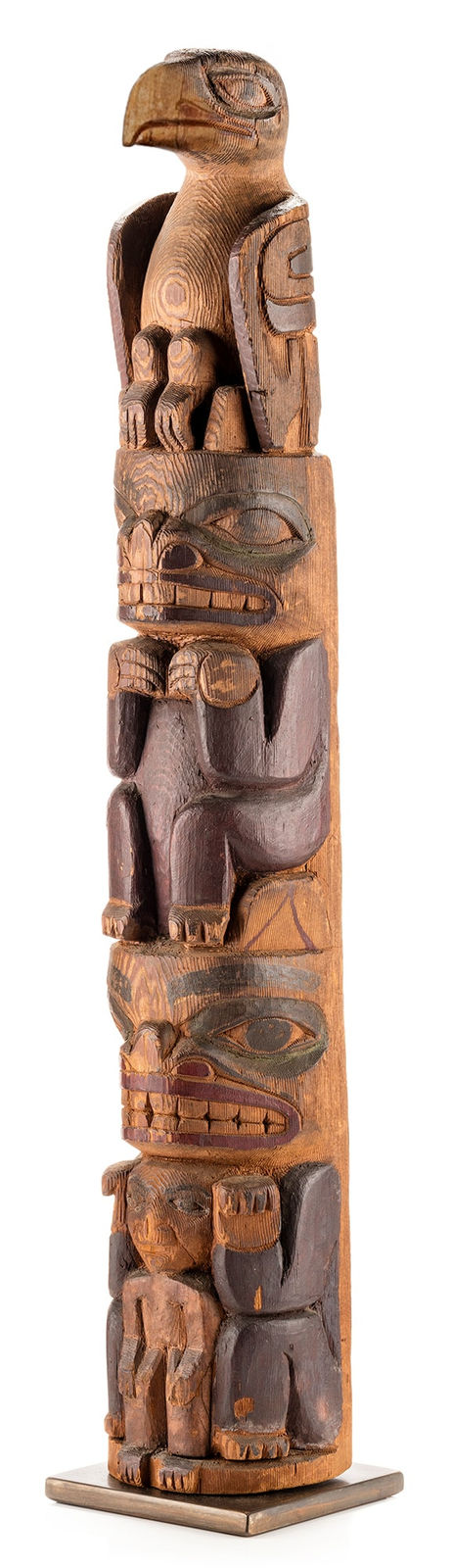 ROBERT RIDLEY (1855-1934) HAIDA, Model Totem Pole, c. 1910-1915