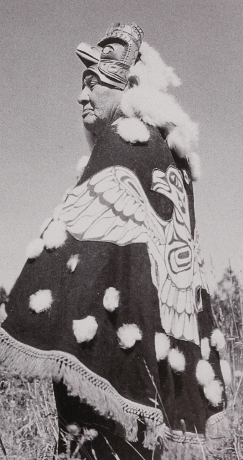 JIMMY JOHN (1876-1988), MOWACHAHT/MUCHALAHT (NUU-CHAH-NULTH), Grouse Frontlet Headdress, c. 1950s