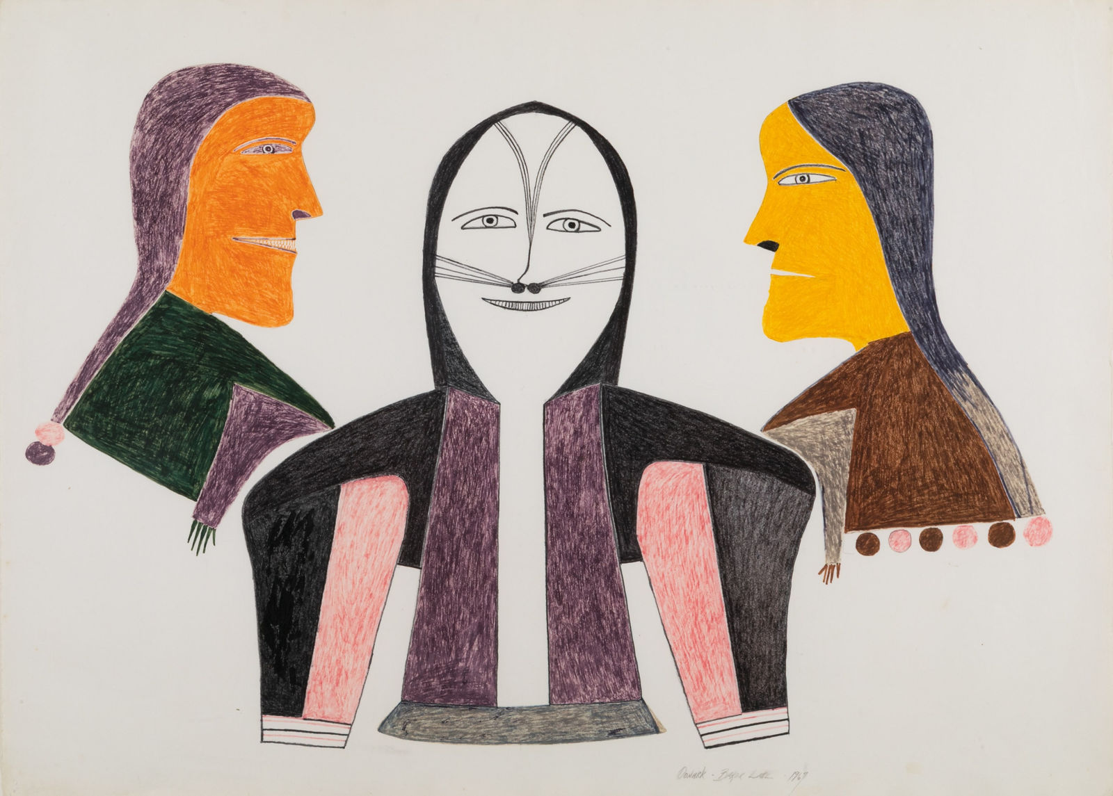 JESSIE OONARK, O.C., R.C.A (1906-1985) QAMANI'TUAQ (BAKER LAKE), Three Women, 1967