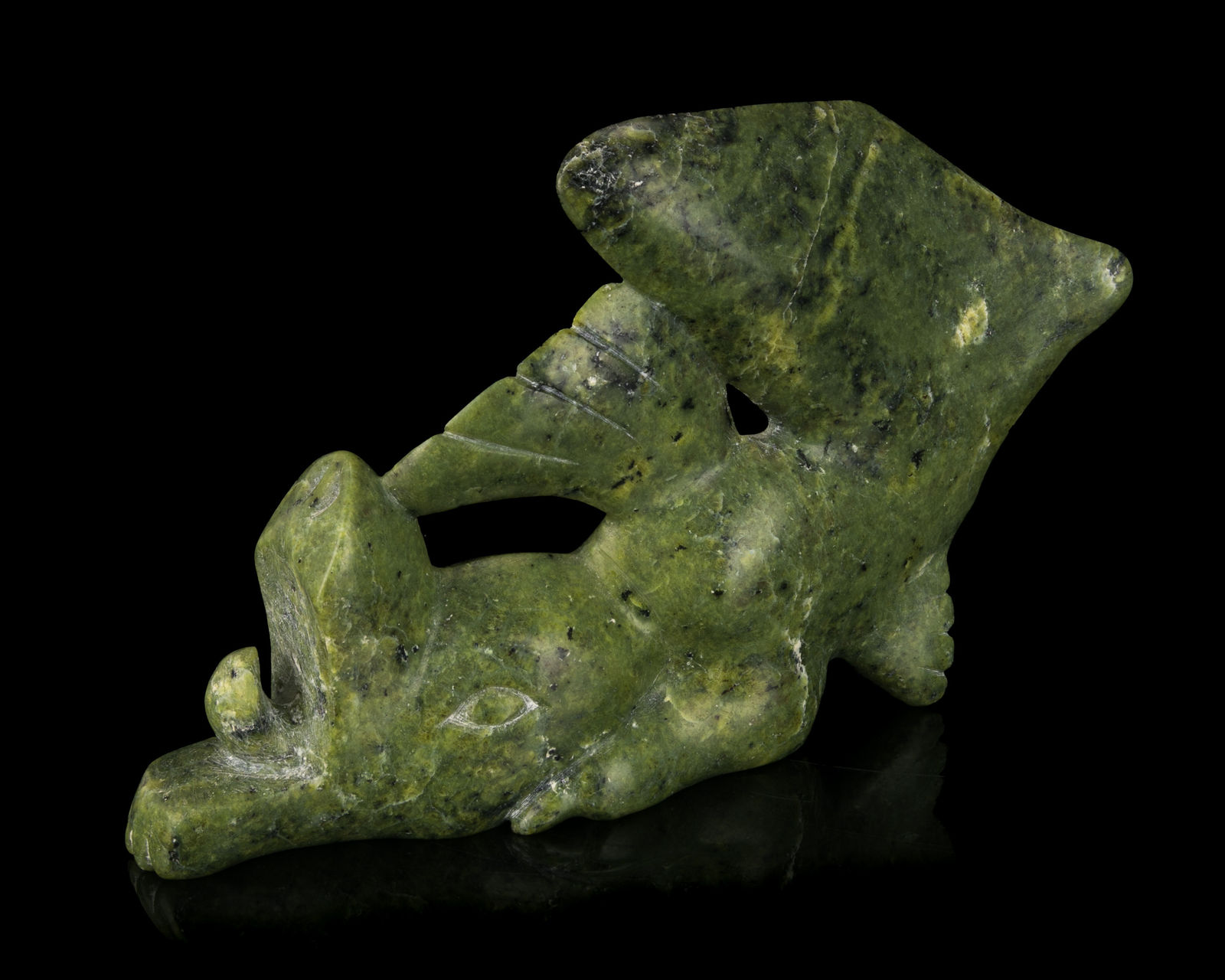 JOANASSIE IGIU (1923-1981) KINNGAIT (CAPE DORSET), Fish Spirit, 1981