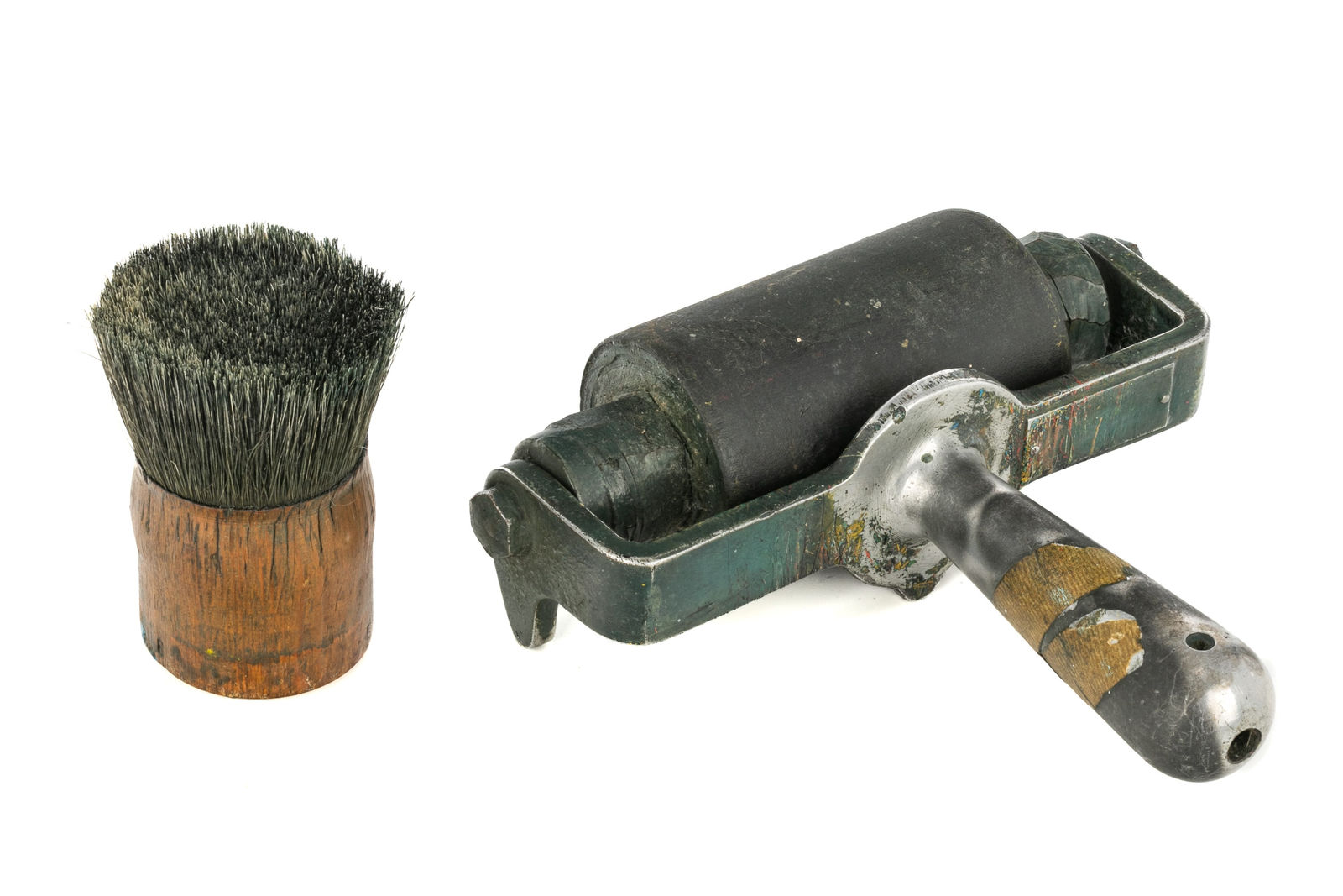 Stencil Brush and Brayer (Ink Roller) from Kinngait, c. 1985