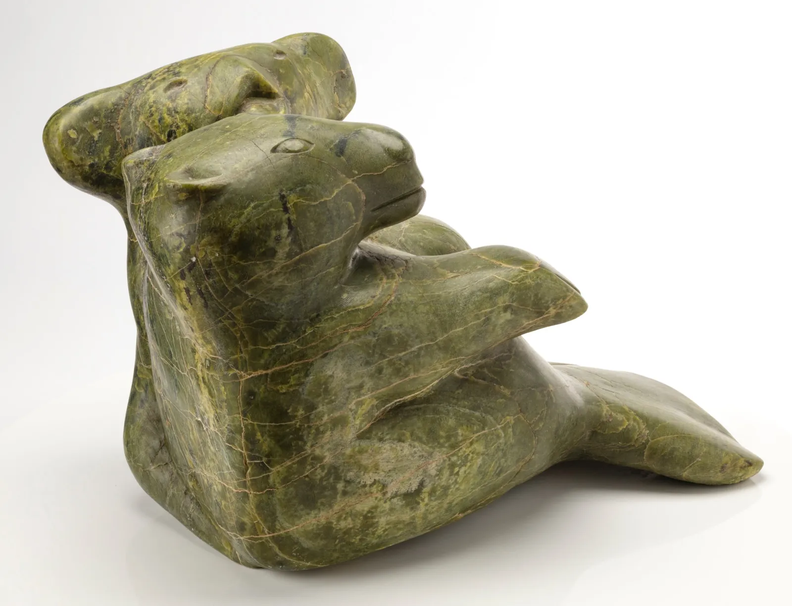 KENOJUAK ASHEVAK, C.C., R.C.A. (1927-2013) KINNGAIT (CAPE DORSET), Bear and Owl Spirits, c. 1965