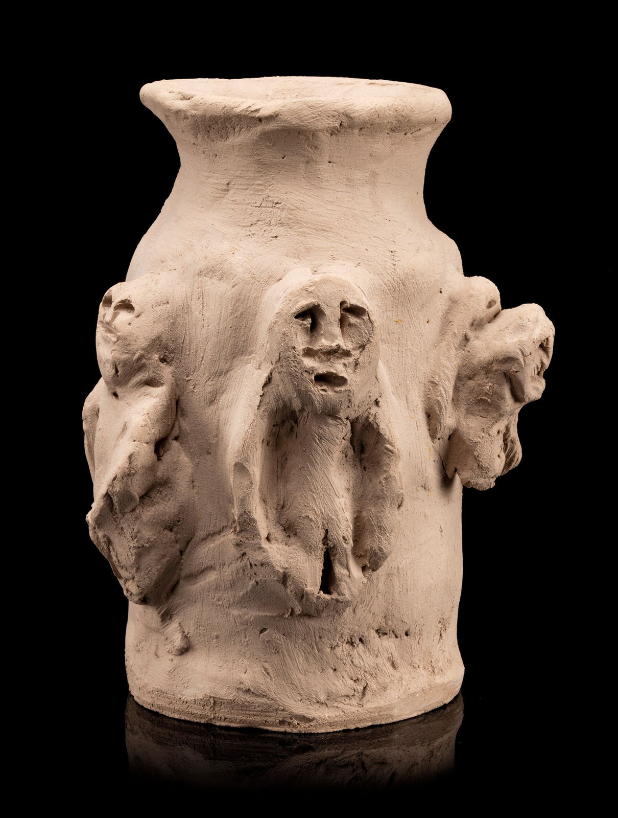 JOHN KAVIK (1897-1993) KANGIQLINIQ (RANKIN INLET), Pot with Figures, early 1970s