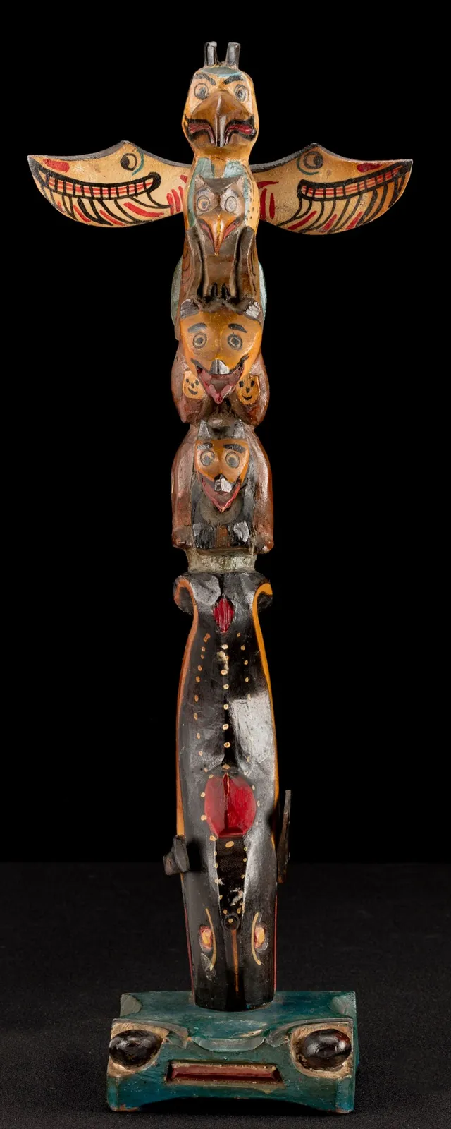 TOM MOSES (1872-1955), COAST SALISH, SQUAMISH, Model Totem Pole, c. 1930s