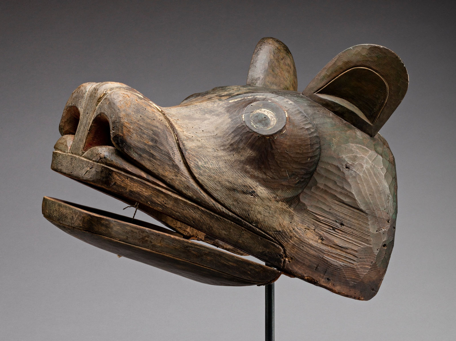 UNIDENTIFIED KWAKWA̱KA̱ʼWAKW ARTIST, Bear Forehead Mask with Articulated Jaw, c. 1880