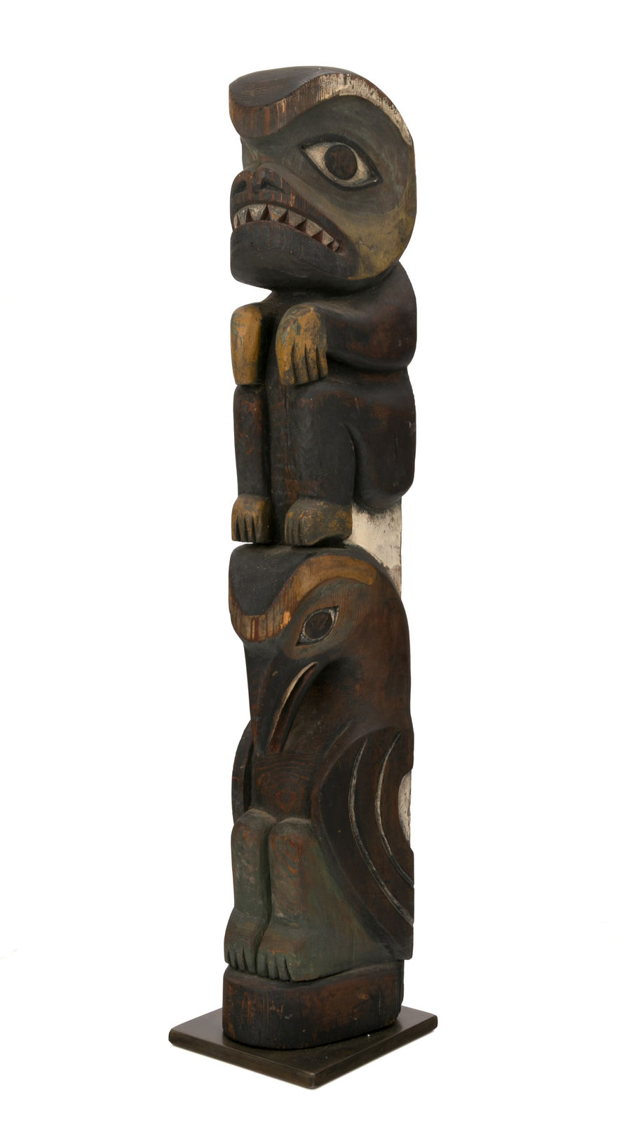 UNIDENTIFIED MAKAH or NUU-CHAH-NULTH ARTIST, Model Totem Pole, c. 1910-1920