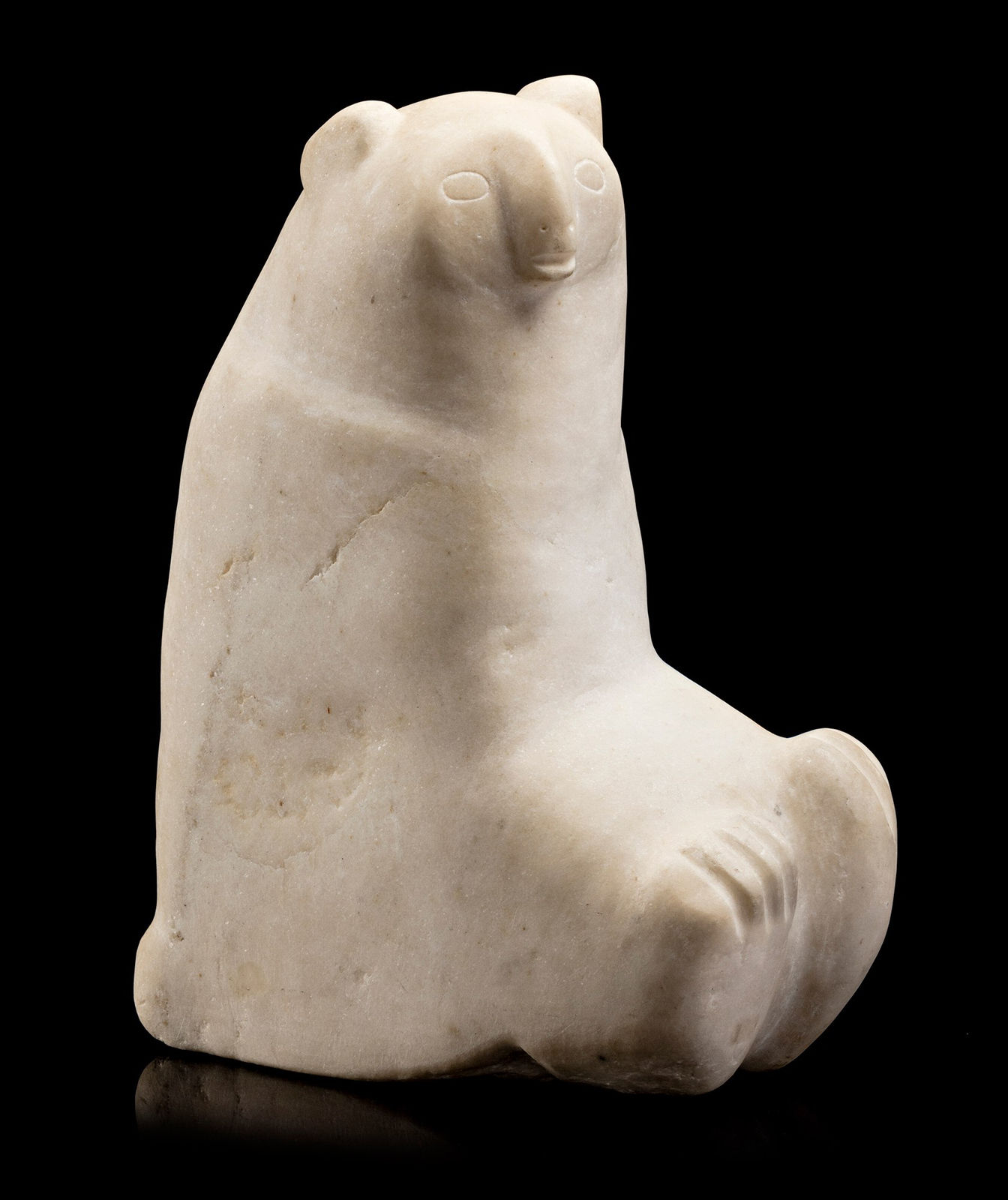 LATCHOLASSIE AKESUK (1919-2000) KINNGAIT (CAPE DORSET), Seated Owl Spirit, early 1970s