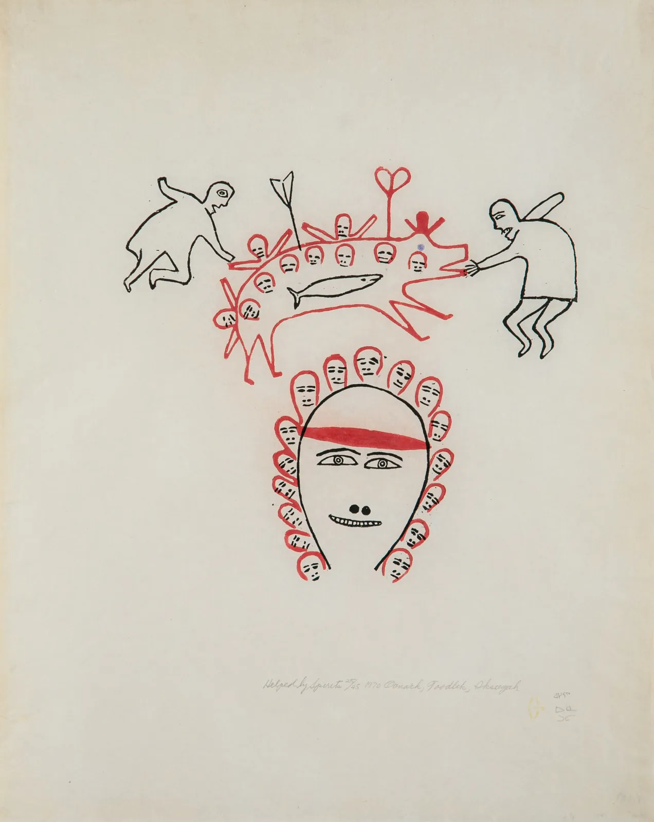 JESSIE OONARK, O.C., R.C.A (1906-1985) QAMANI'TUAQ (BAKER LAKE), Helped by Spirits, 1971 #15