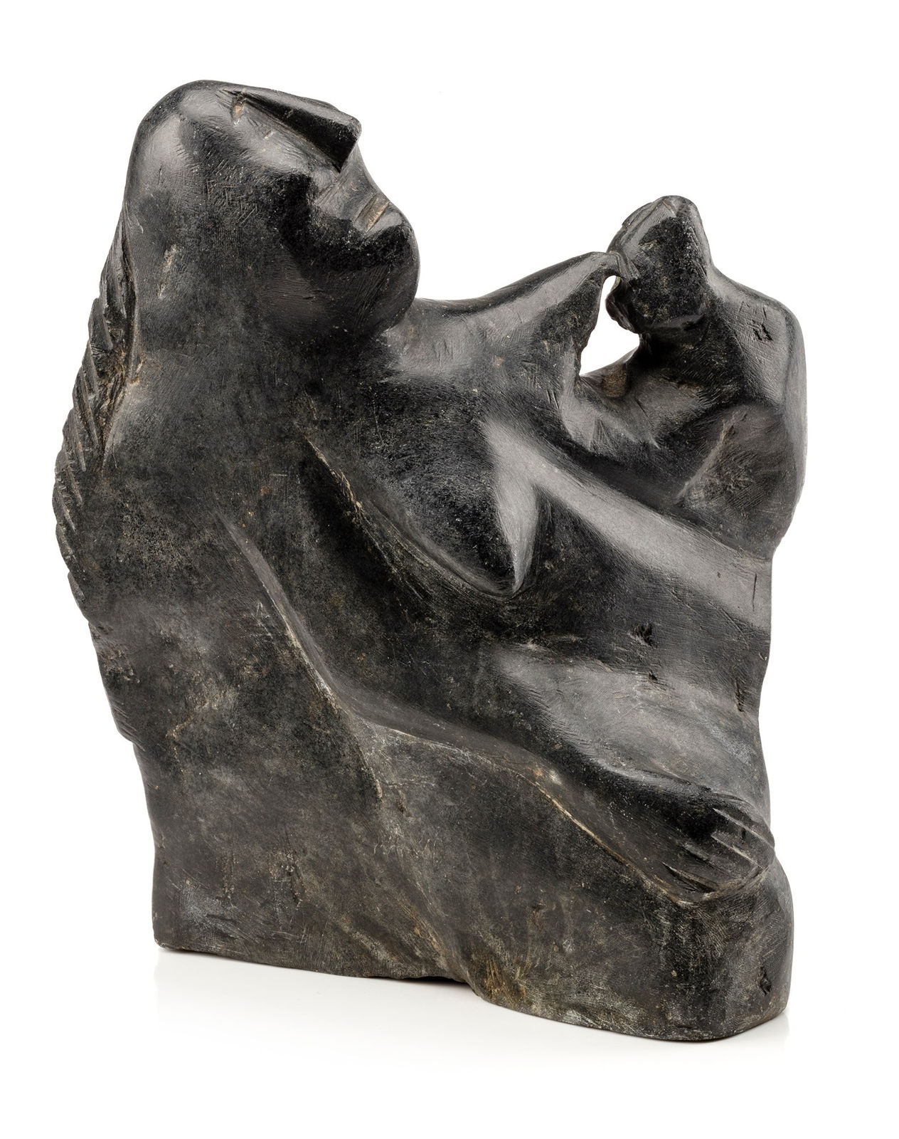 ELIZABETH NUTARAALUK AULATJUT (1914-1998) ARVIAT (ESKIMO POINT), Mother Nursing a Child, c. 1980