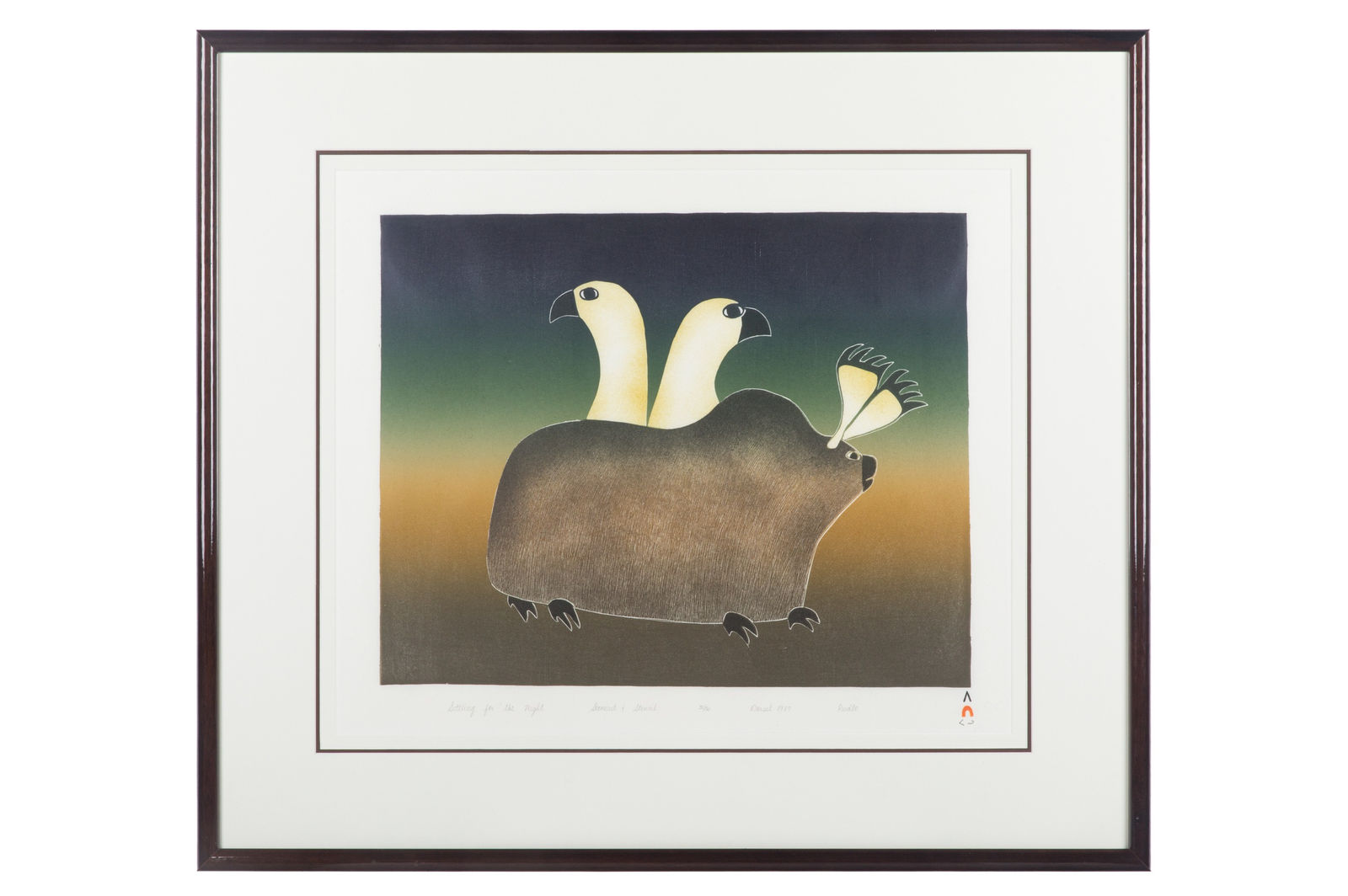 PUDLO PUDLAT (1916-1992) KINNGAIT (CAPE DORSET), Settling for The Night, 1989 #24