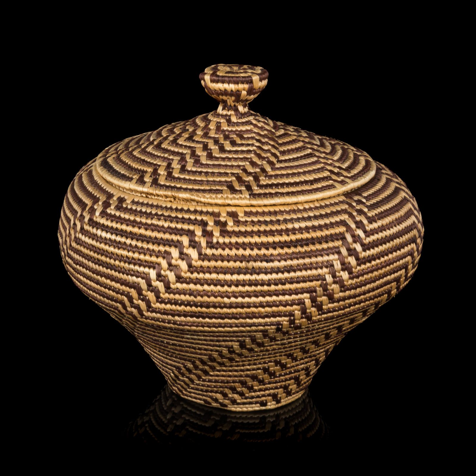 FLORENCE CLEMENT, YUP'IK, HOOPER BAY, AK, Intricate Hooper Bay Basket, c. 1990s