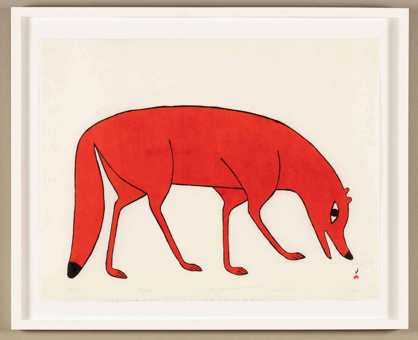 KENOJUAK ASHEVAK, C.C., R.C.A. (1927-2013) KINNGAIT (CAPE DORSET), Red Fox, 2012 #4
