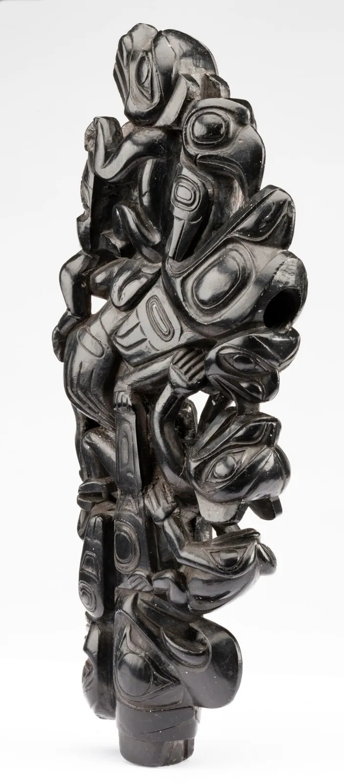 UNIDENTIFIED HAIDA MAKER, Early Haida-Motif Panel Pipe, c. 1830s