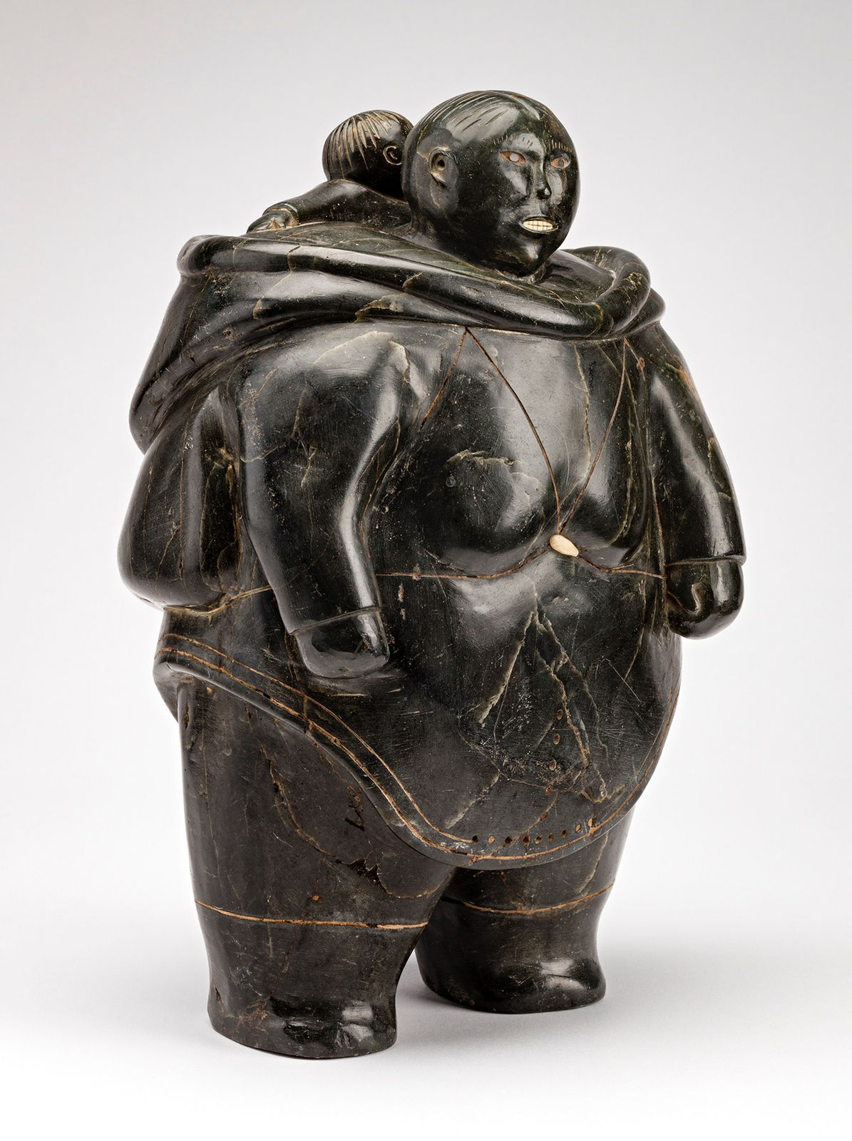 ISA AQIATTUSUK SMILER (1921-1986) INUKJUAK (PORT HARRISON), Standing Mother and Child, c. 1953