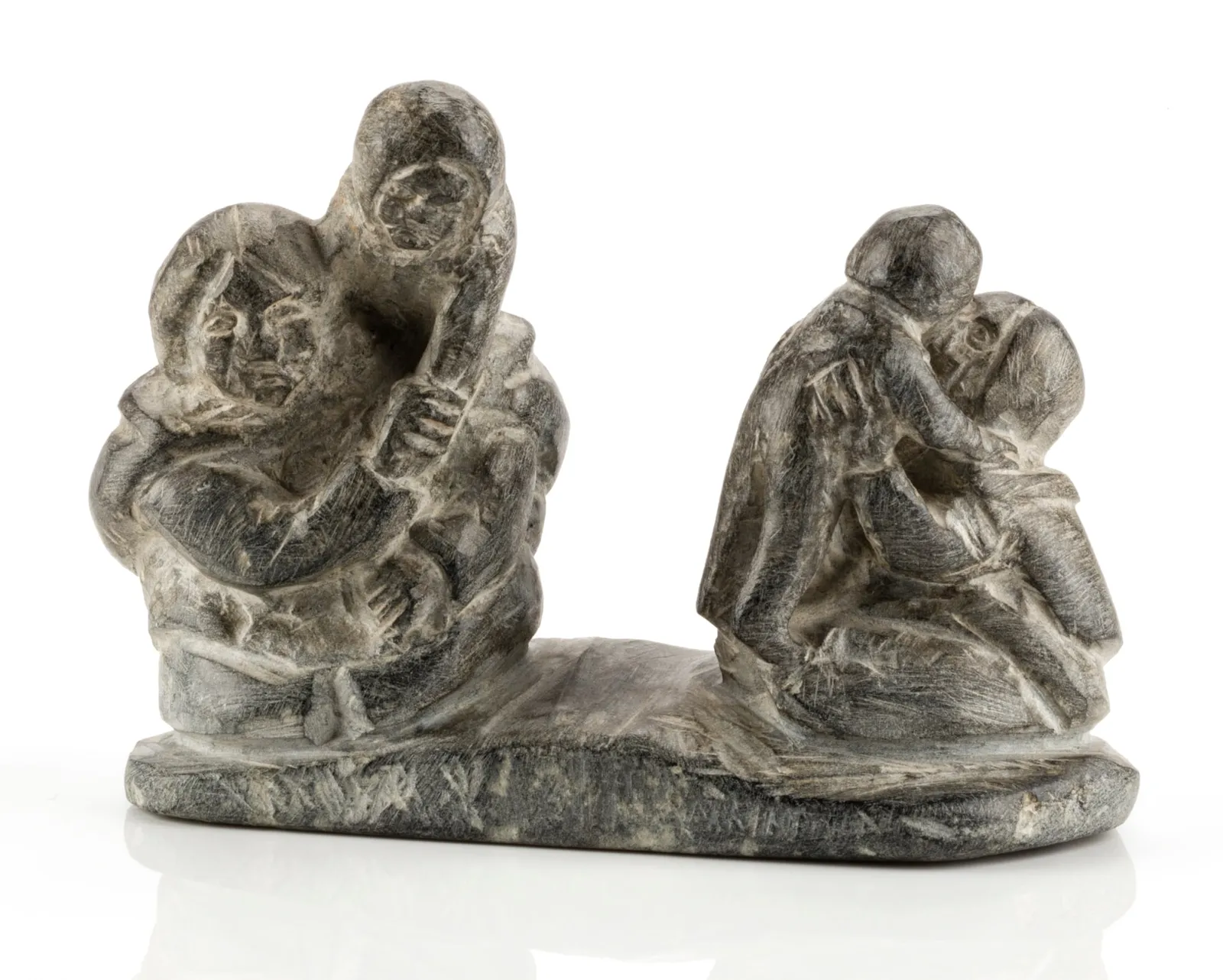 ENNUTSIAK (1893-1967) IQALUIT (FROBISHER BAY), Two Mothers and Children, c. 1959