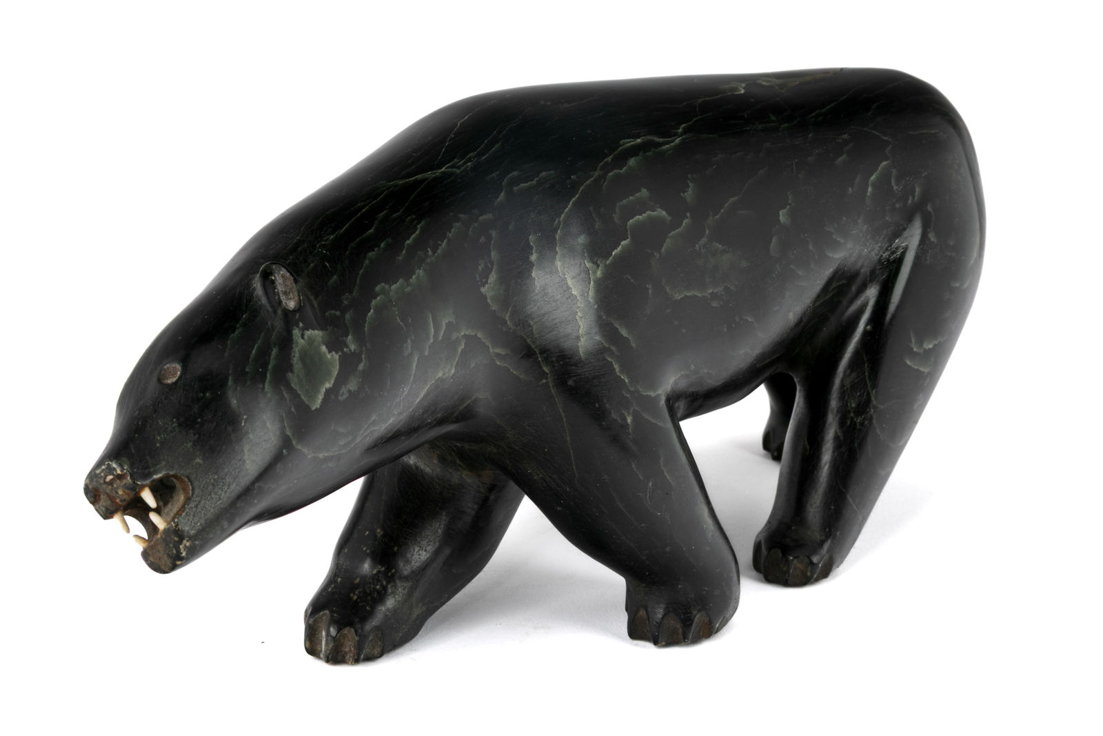 WILLIE EMUDLUK (1924-D KANGIQSUALUJJUAQ (GEORGE RIVER), Snarling Polar Bear, 1960s