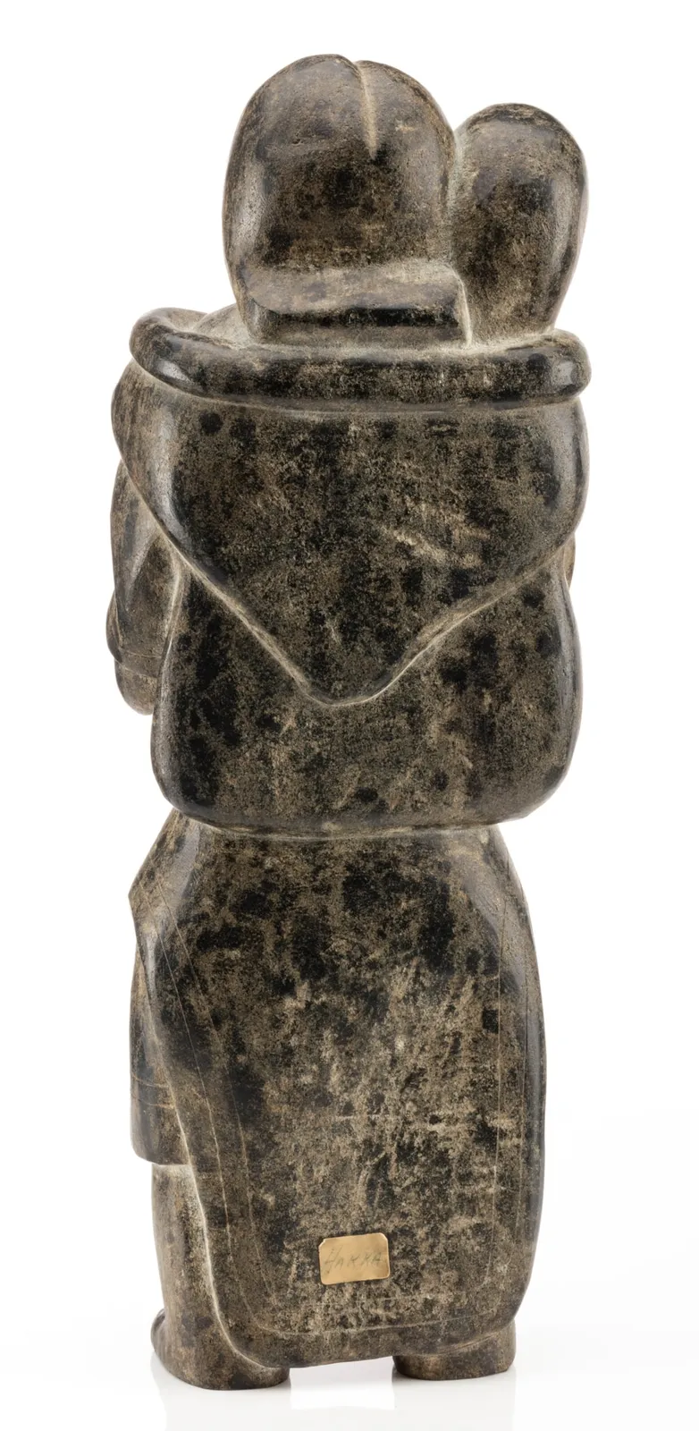 QAQAQ (KAKA) ASHOONA (1928-1996) KINNGAIT (CAPE DORSET), Standing Mother and Child, Holding a Qulliq, c. 1955