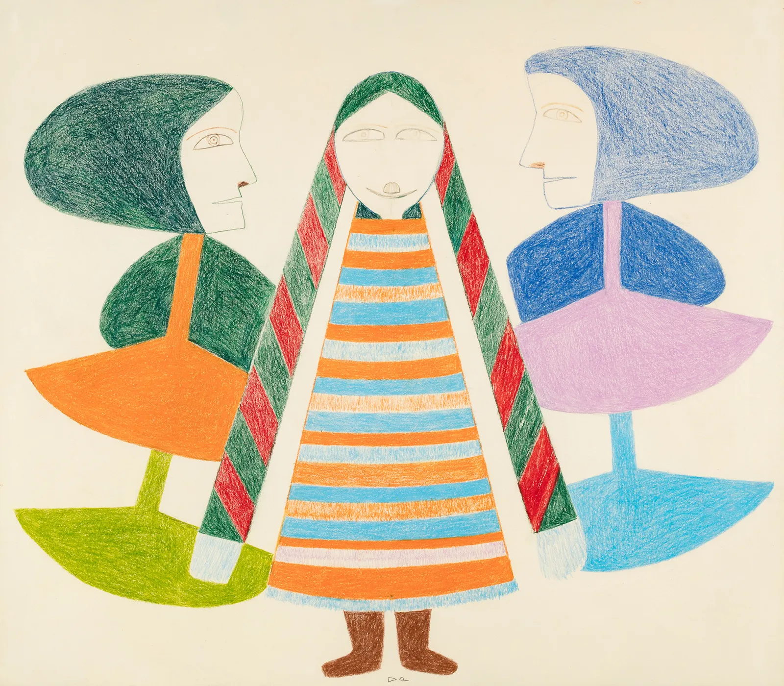 JESSIE OONARK, O.C., R.C.A (1906-1985) QAMANI'TUAQ (BAKER LAKE), Women with Ulus, c. 1978