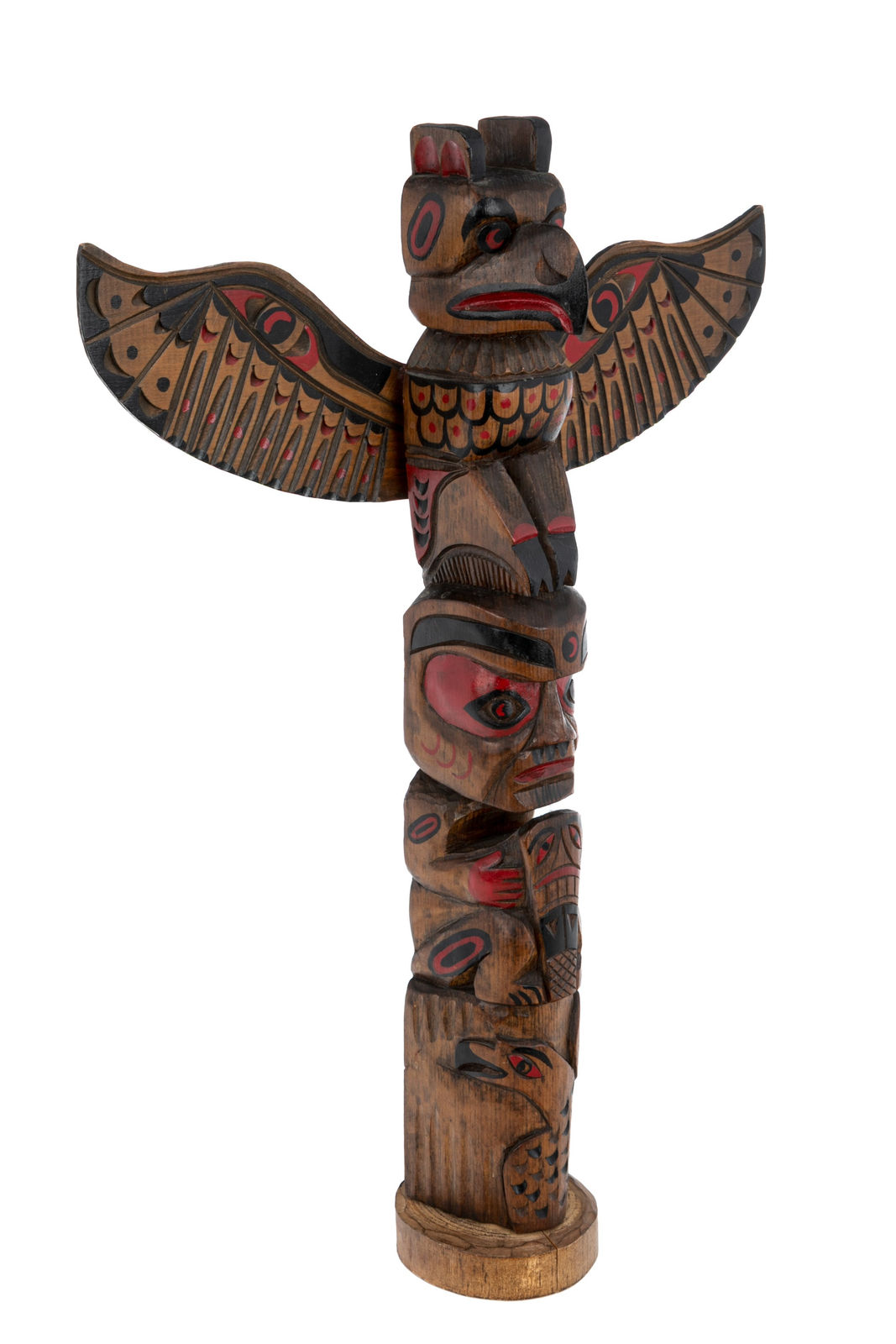 JIMMY JOHN (1876-1988), MOWACHAHT/MUCHALAHT (NUU-CHAH-NULTH), Model Totem Pole, 1950s