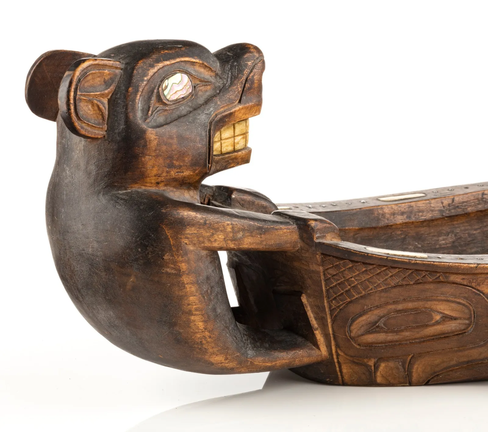 AUGUSTUS BEAN (1850-1926) and RUDOLPH WALTON (1867-1951), TLINGIT, SITKA, ALASKA, Double Bear Feast Bowl, c. 1900