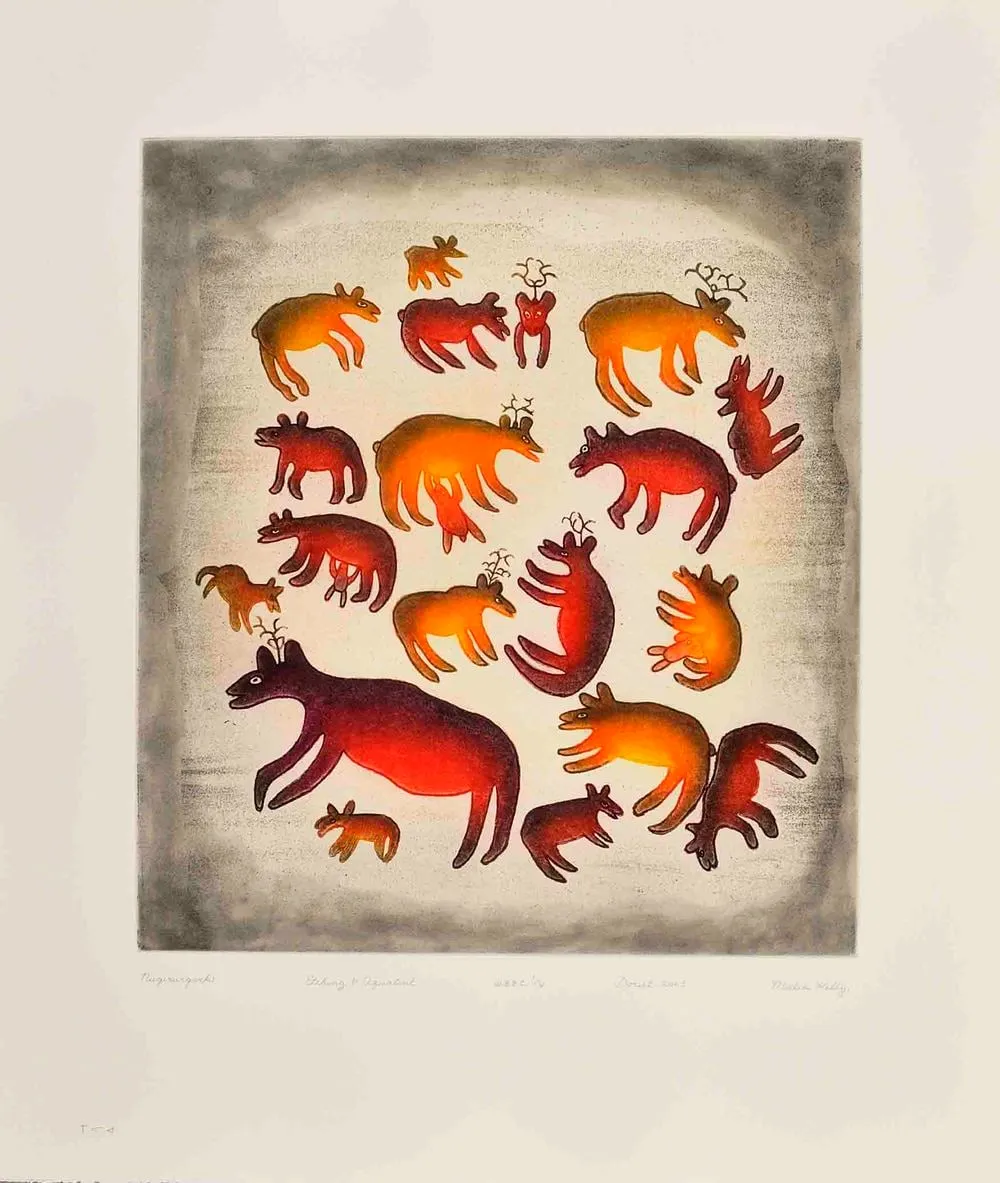 MEELIA KELLY (1940-2006) KINNGAIT (CAPE DORSET), Nugirurqvik (Fawning Ground), 2003 #17