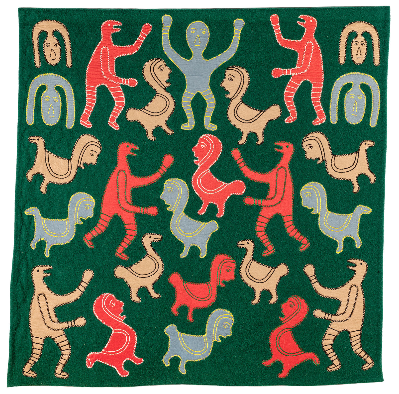 IRENE AVAALAAQIAQ TIKTAALAAQ (1941-) QAMANI'TUAQ (BAKER LAKE), Untitled (Shaman and Bird Spirits), c. mid to late 1970s