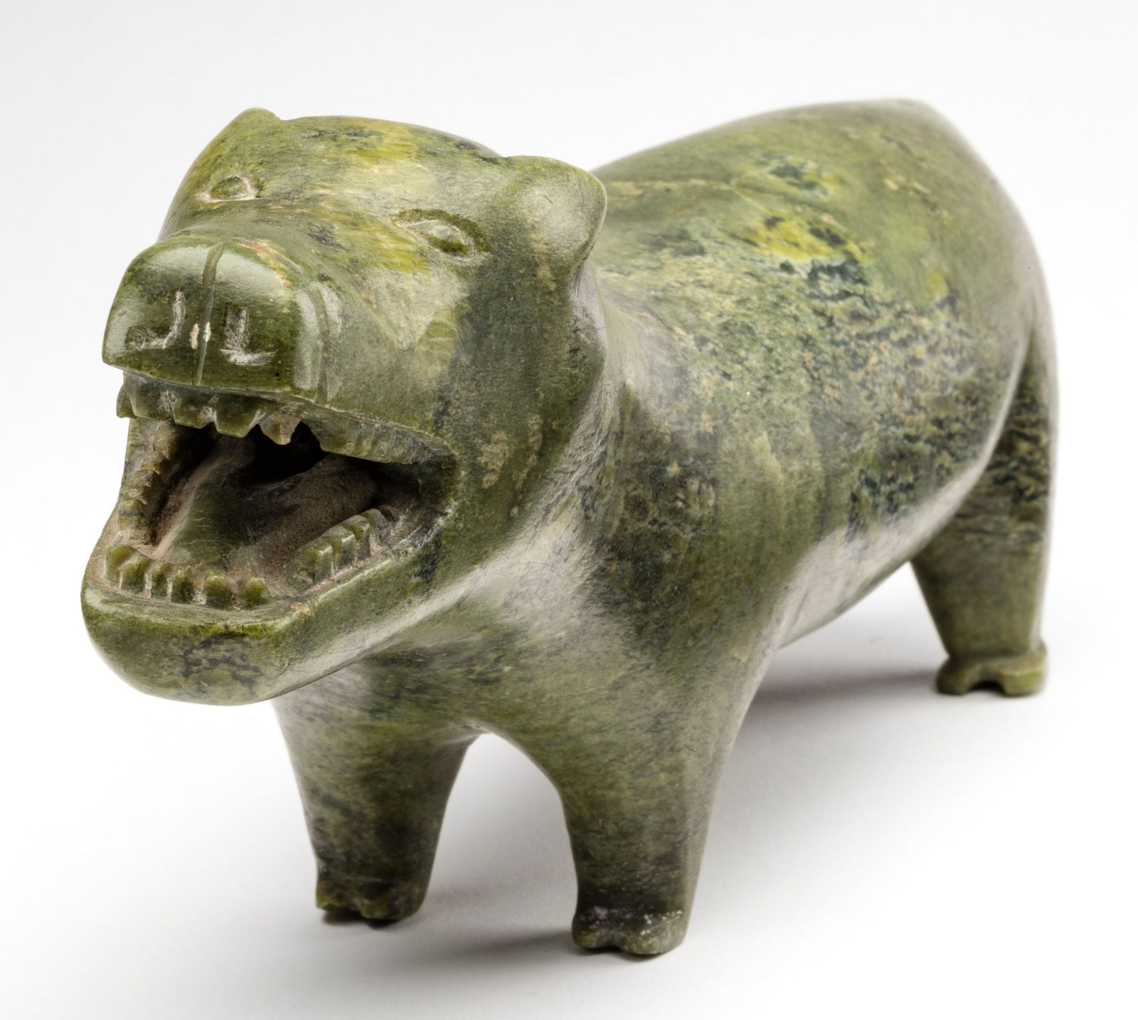 POSSIBLY JOE JAW (1930-1987) KINNGAIT (CAPE DORSET), Snarling Polar Bear, c. 1960