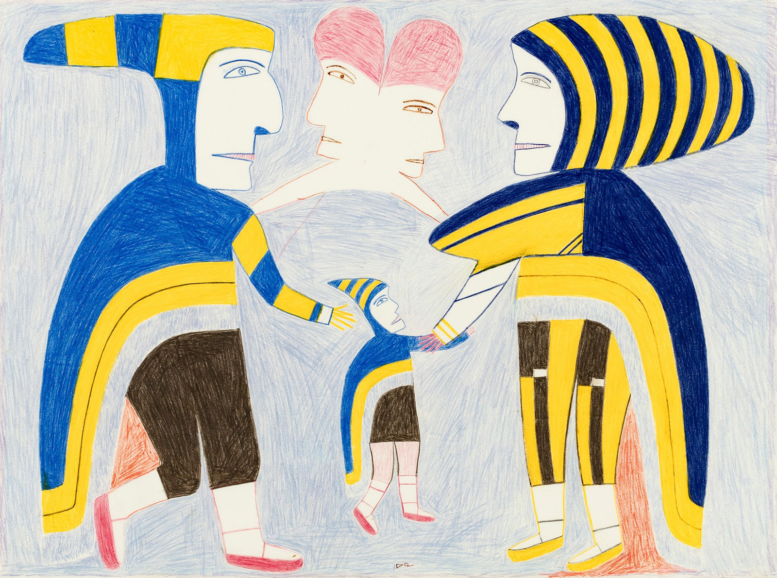 JESSIE OONARK, O.C., R.C.A (1906-1985) QAMANI'TUAQ (BAKER LAKE), Untitled (Family with Spirit Faces), c. 1976-78