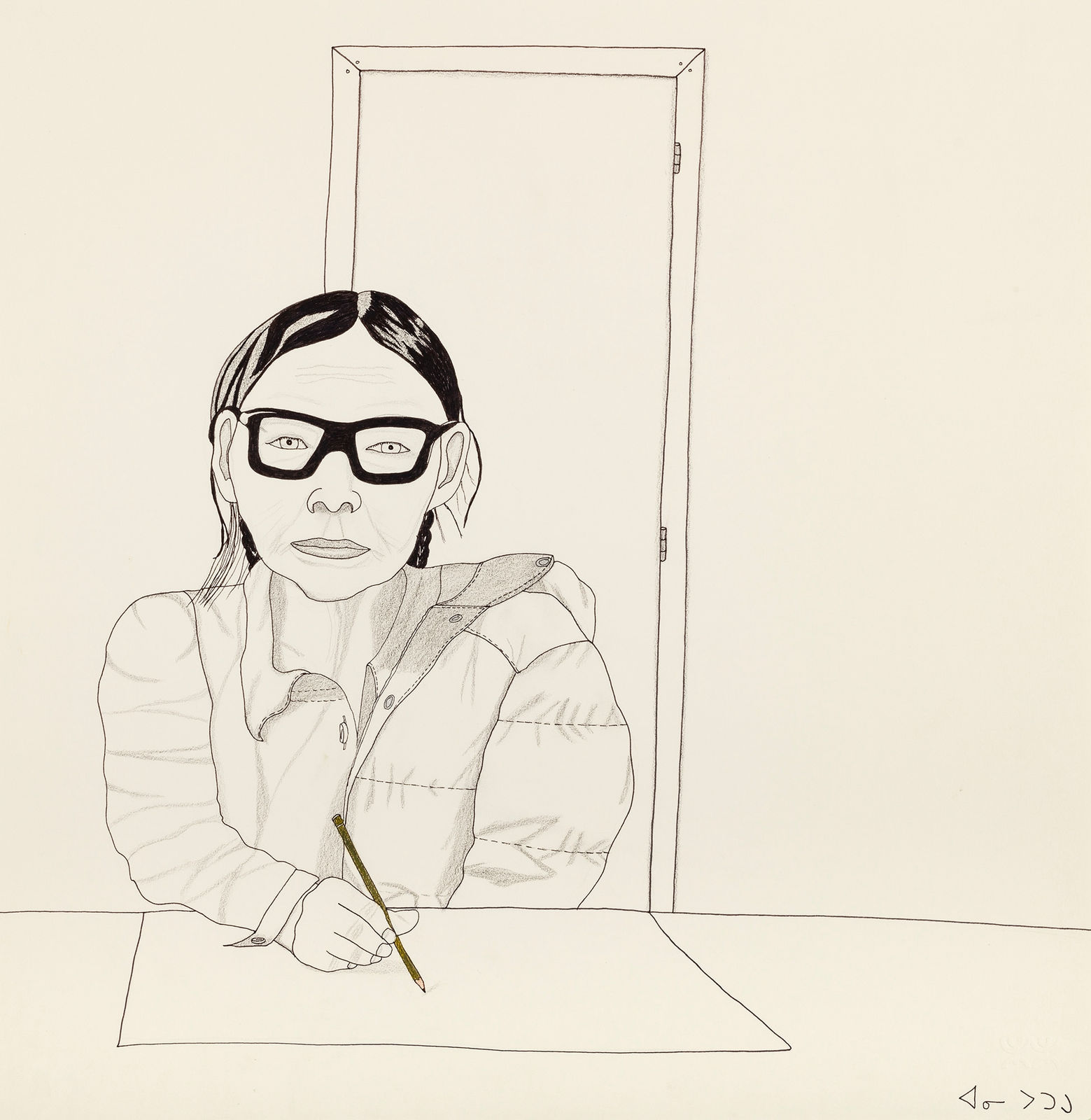 ANNIE POOTOOGOOK (1969-2016) KINNGAIT (CAPE DORSET), Portrait of My Grandmother, 2004