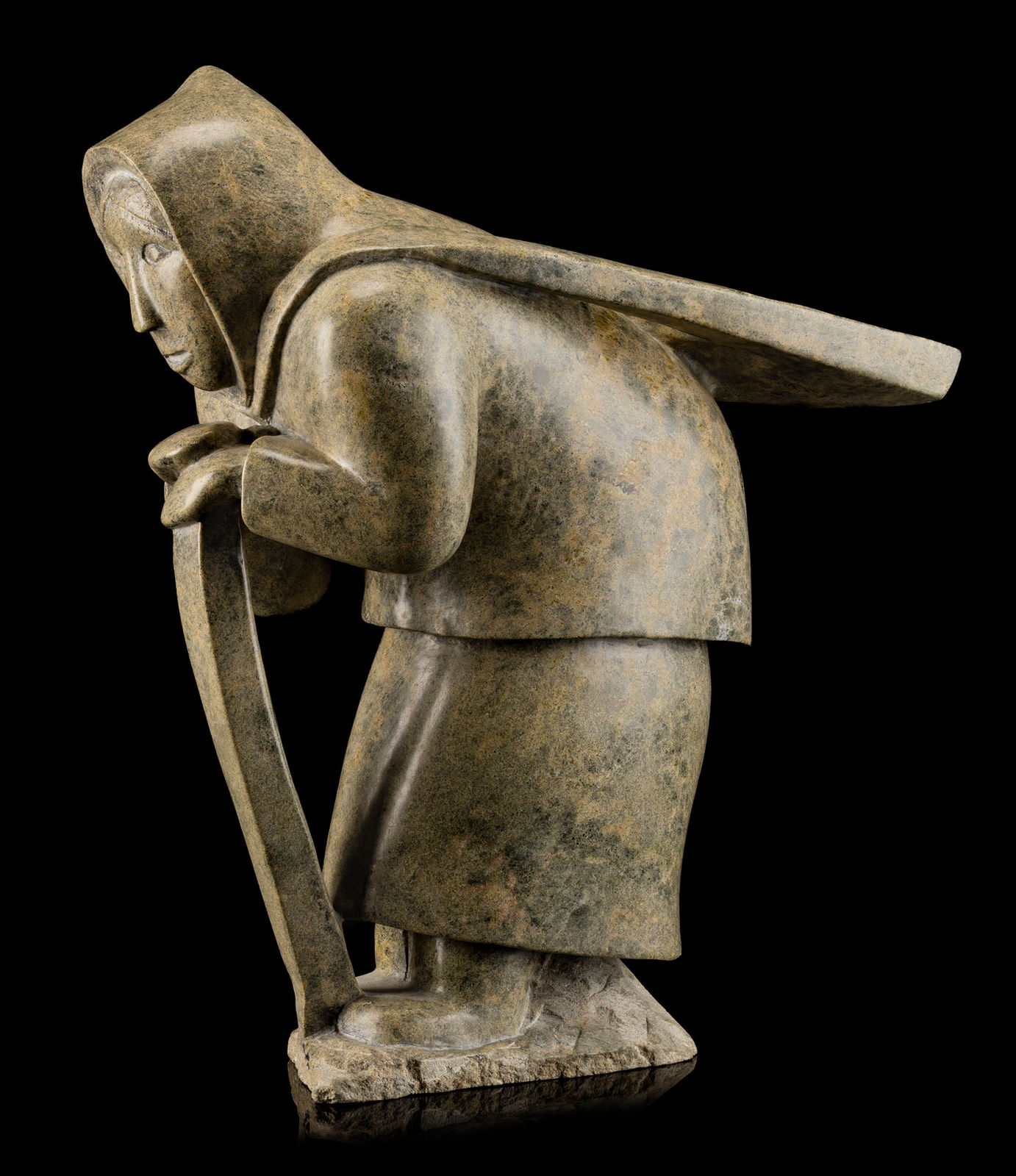 OVILOO TUNNILLIE, R.C.A. (1949-2014) KINNGAIT (CAPE DORSET), Ikayukta Tunnillie Carrying her Drawings to the Co-op, 1997