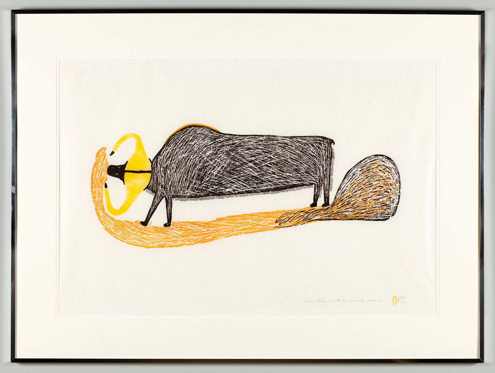 LUKE ANGUHADLUQ (1895-1982) QAMANI’TUAQ (BAKER LAKE), Musk-ox Eating Grass, 1973 #16