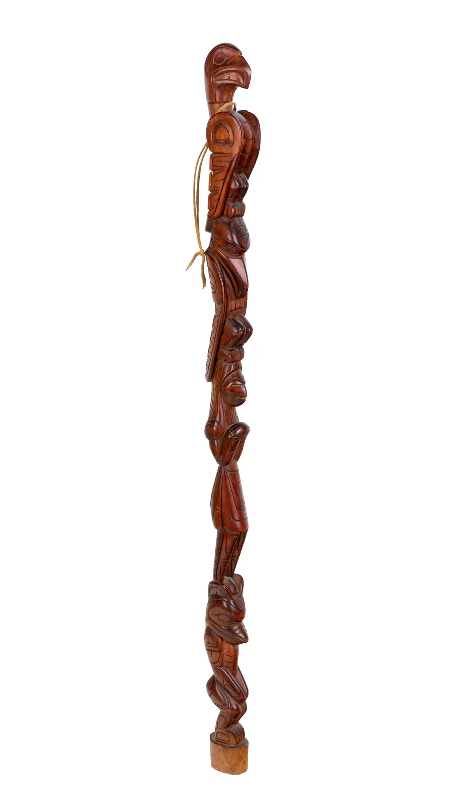PETER CHARLIE (1957-) SQUAMISH, Carved Talking Stick, c. 1980