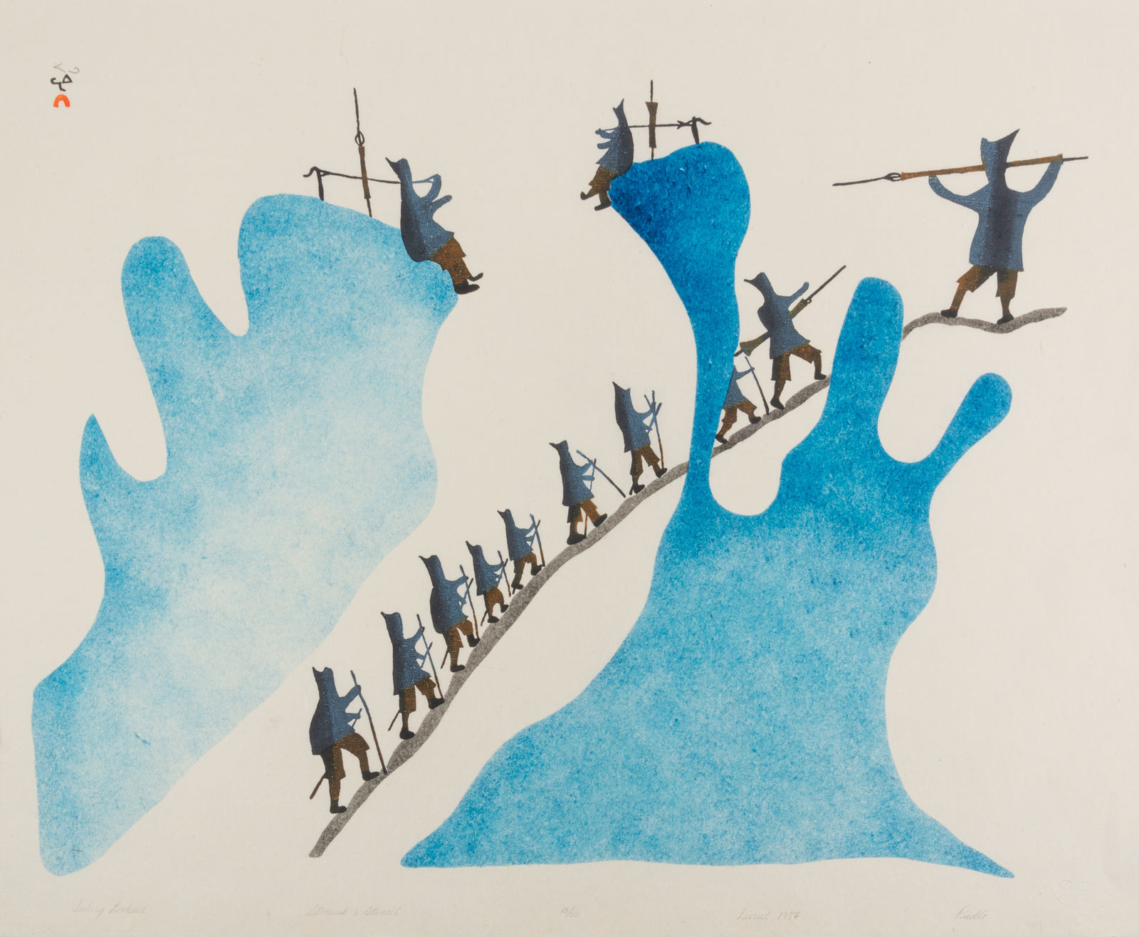 PUDLO PUDLAT (1916-1992) KINNGAIT (CAPE DORSET), Iceberg Lookout, 1987 #32
