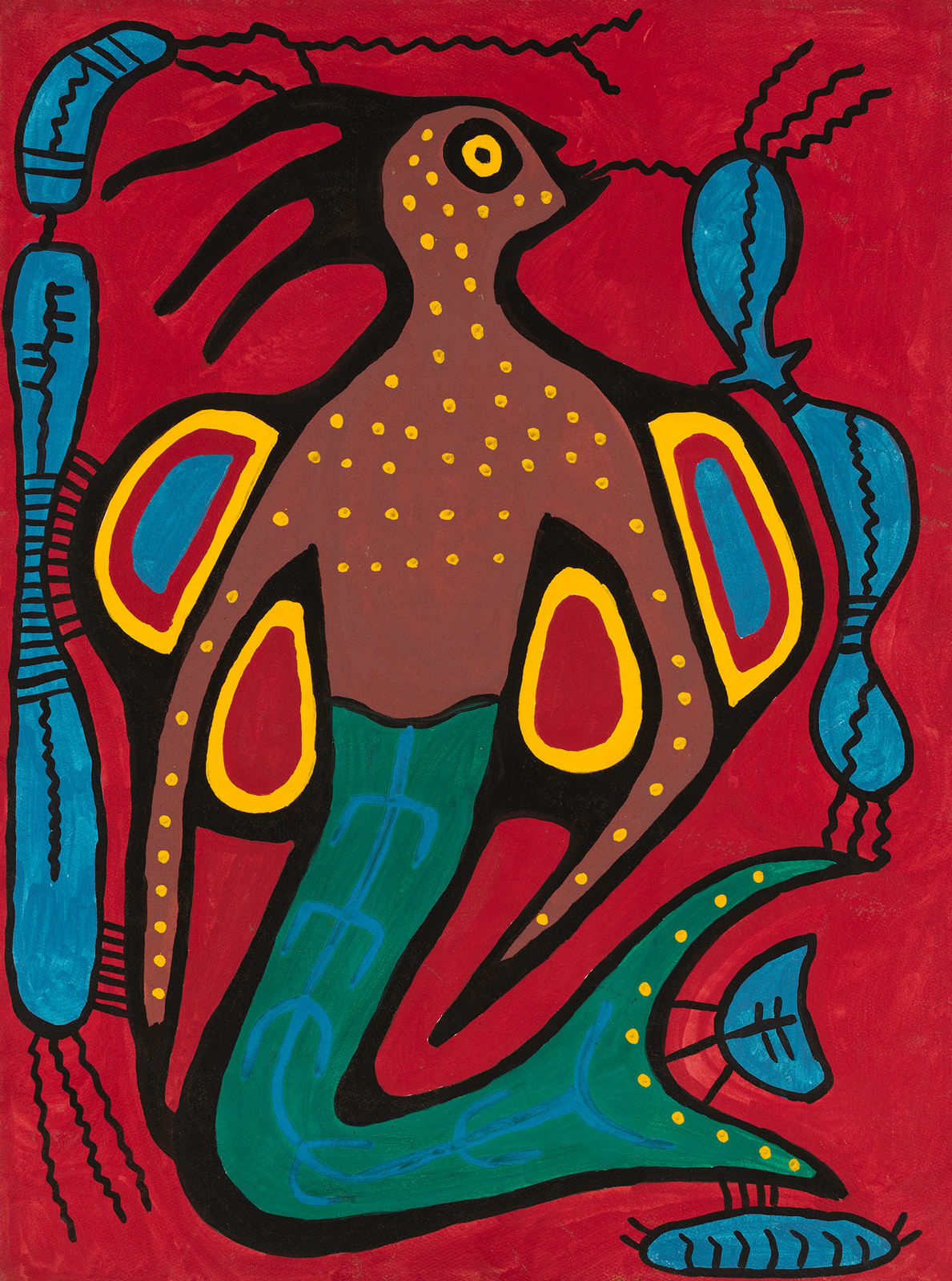 NORVAL MORRISSEAU, C.M. (1931-2007) ANISHINAABE (OJIBWE), Merman, c. 1960-1963