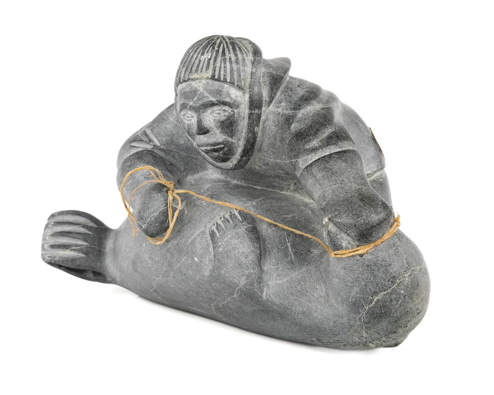 MOSES TALIA QUMA (1920-D) AKULIVIK, Man Subduing a Seal, 1958