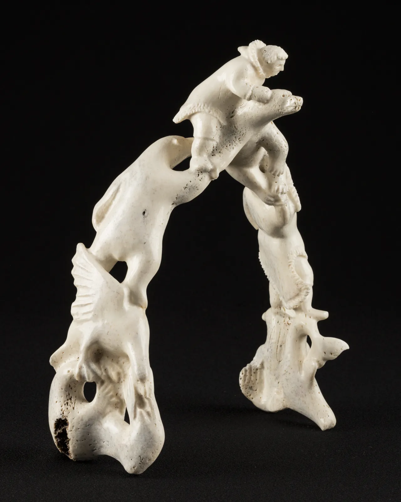 JACKOPOSIE OOPAKAK (1948-) IQALUIT (FROBISHER BAY), Composition with Figures and Arctic Animals, c. 2005