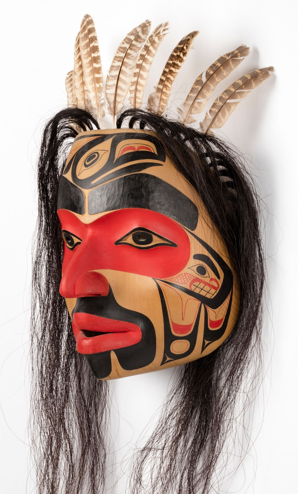 GLEN RABENA (1953-), NON-INDIGENOUS, ADOPTED HAIDA, HORNBY ISLAND, Mask, 1991
