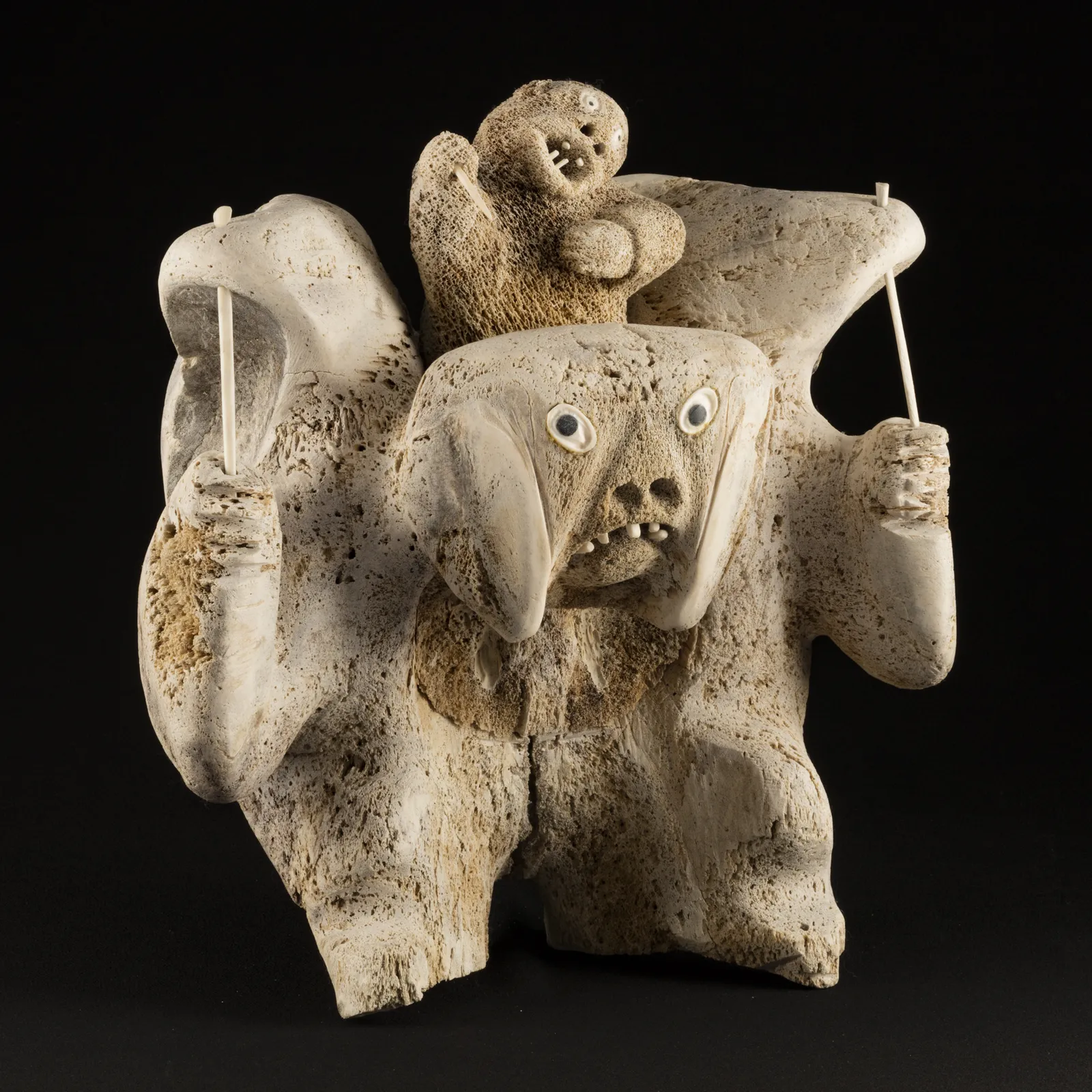 JUDAS ULLULAQ (1937-1999), UQSUQTUUQ (GJOA HAVEN), Shaman Riding a Spirit, c. 1990