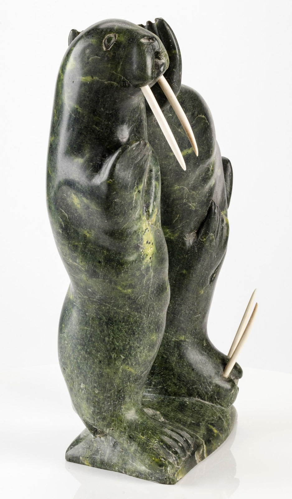 AQJANGAJUK SHAA, R.C.A. (1937-2019) KINNGAIT (CAPE DORSET), Two Walruses, 1976