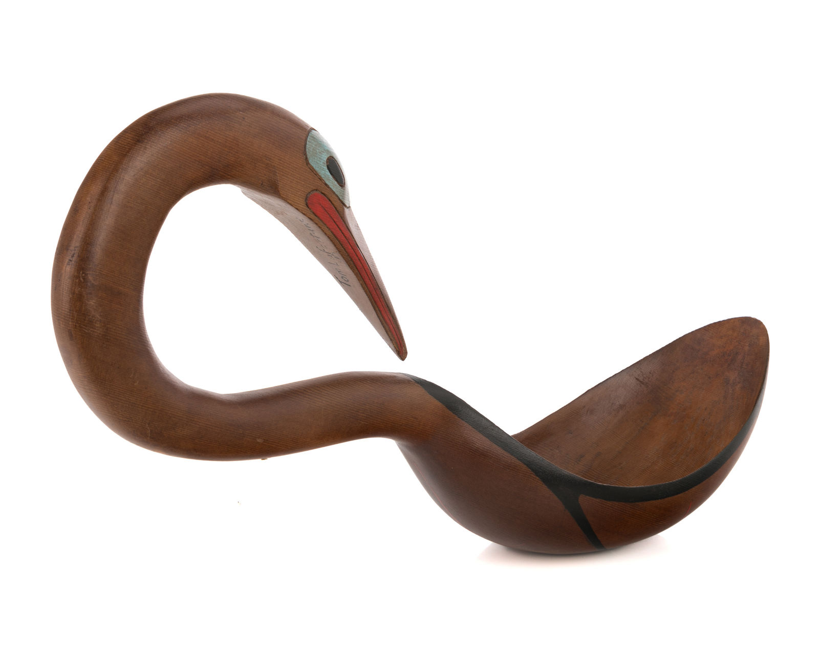TOM LAFORTUNE (1959-) COAST SALISH, Loon Form Ladle, c. mid-late 1980s