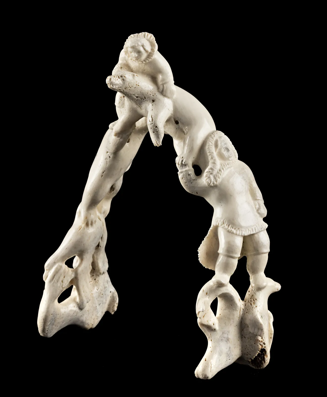 JACKOPOSIE OOPAKAK (1948-) IQALUIT (FROBISHER BAY), Composition with Figures and Arctic Animals, c. 2005