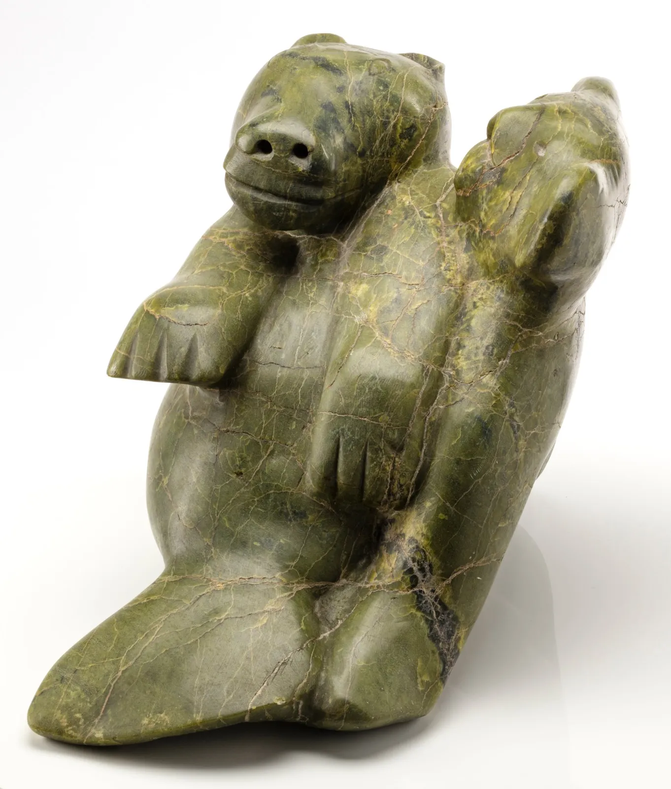 KENOJUAK ASHEVAK, C.C., R.C.A. (1927-2013) KINNGAIT (CAPE DORSET), Bear and Owl Spirits, c. 1965