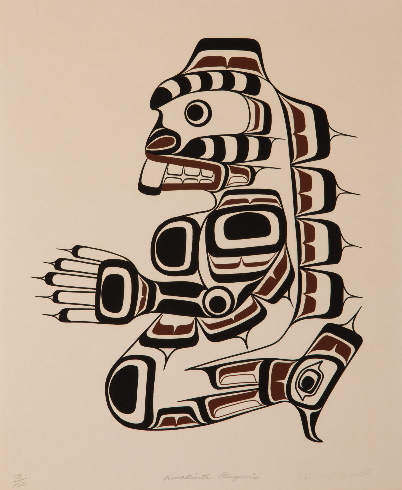 HENRY HUNT SR. (1923-1985), KWAKWA̱KA̱ʼWAKW, Kwakiutl Puguis (Sea Bear)