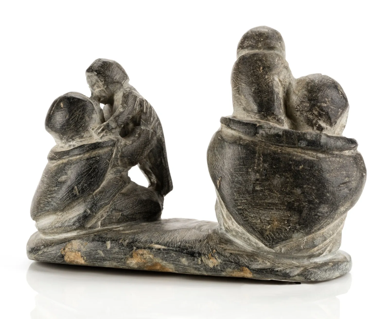 ENNUTSIAK (1893-1967) IQALUIT (FROBISHER BAY), Two Mothers and Children, c. 1959