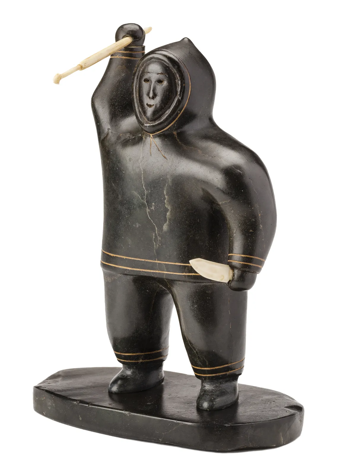 AKEEAKTASHUK (1898-1954) INUKJUAK (PORT HARRISON), Hunter with Spear and Knife, c. 1950