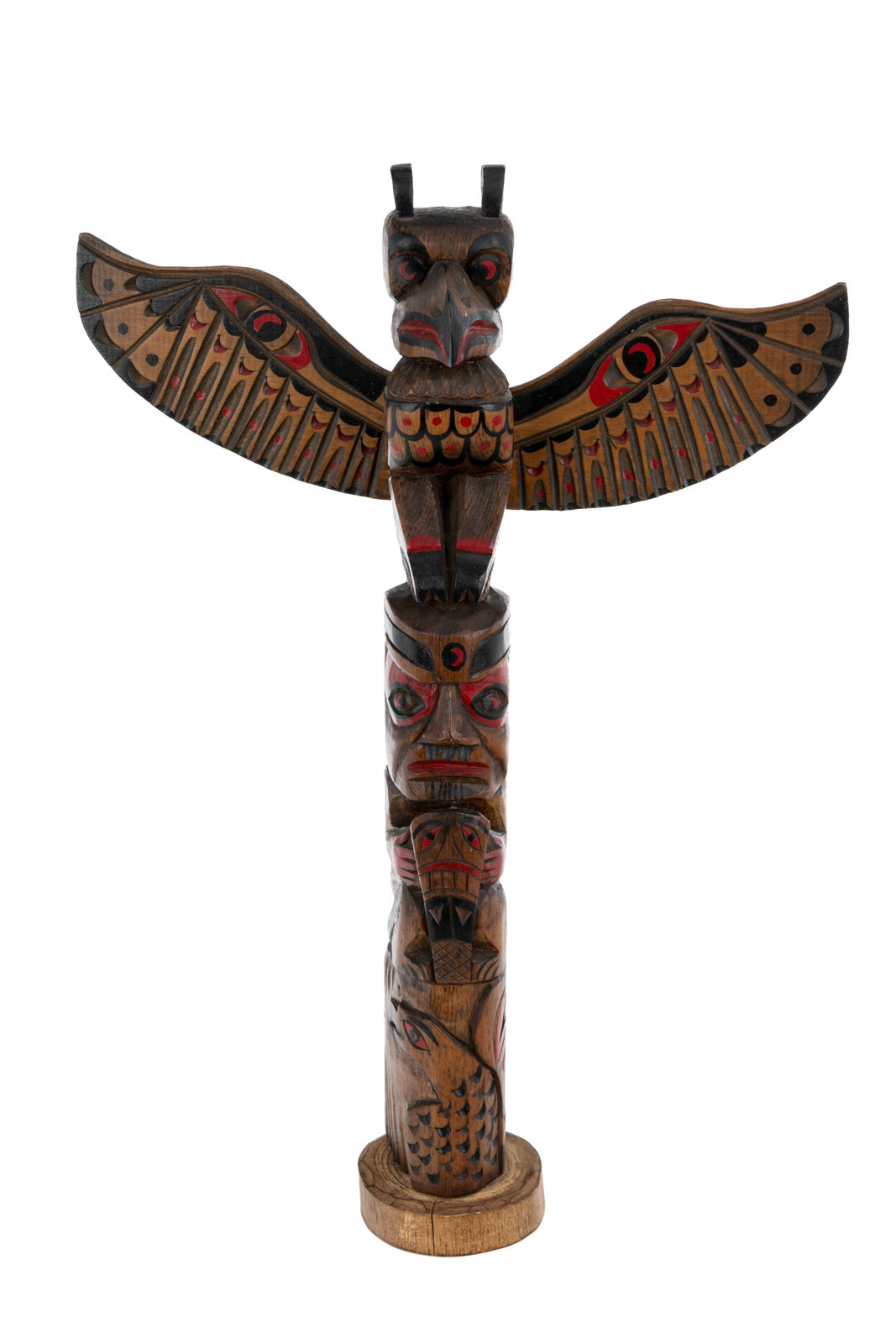 JIMMY JOHN (1876-1988), MOWACHAHT/MUCHALAHT (NUU-CHAH-NULTH), Model Totem Pole, 1950s