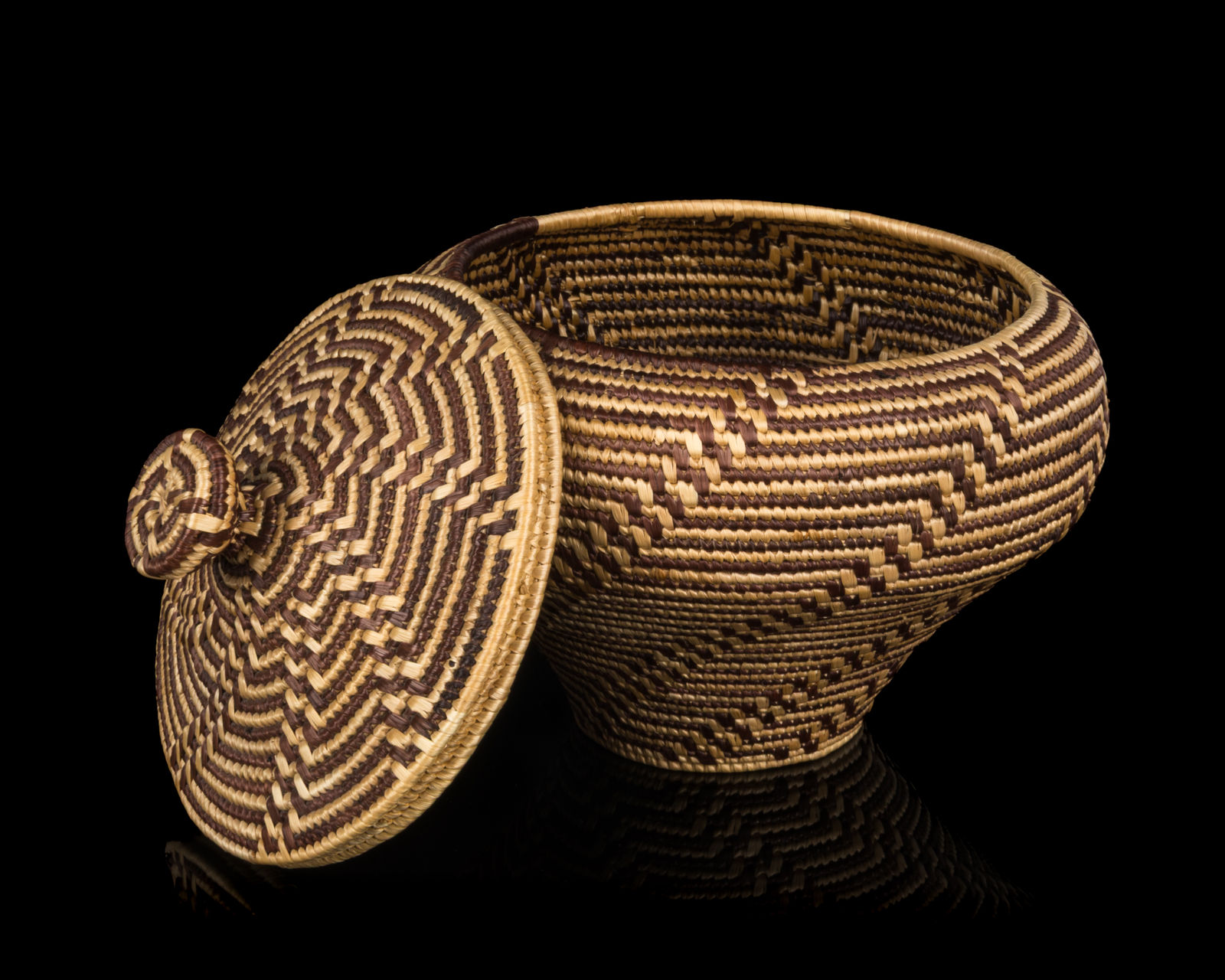 FLORENCE CLEMENT, YUP'IK, HOOPER BAY, AK, Intricate Hooper Bay Basket, c. 1990s