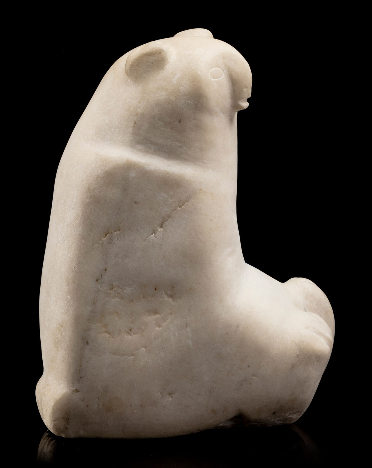 LATCHOLASSIE AKESUK (1919-2000) KINNGAIT (CAPE DORSET), Seated Owl Spirit, early 1970s