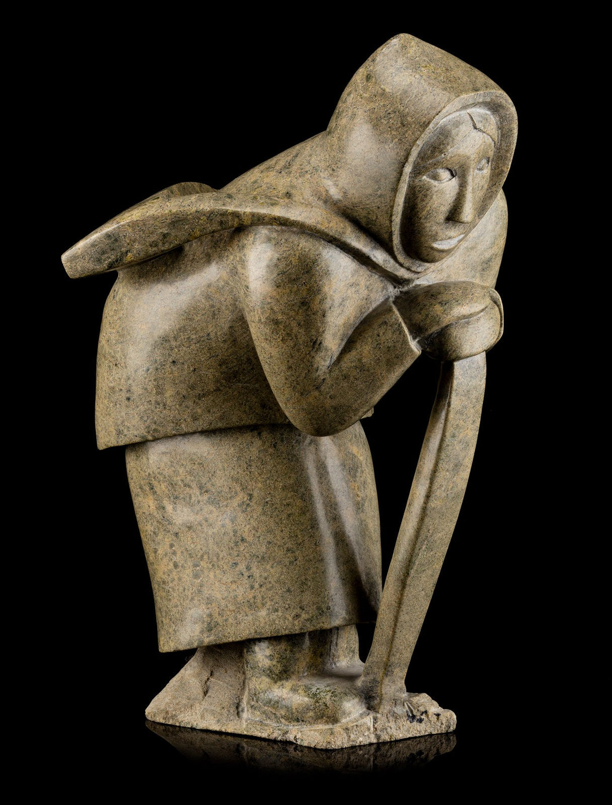 OVILOO TUNNILLIE, R.C.A. (1949-2014) KINNGAIT (CAPE DORSET), Ikayukta Tunnillie Carrying her Drawings to the Co-op, 1997