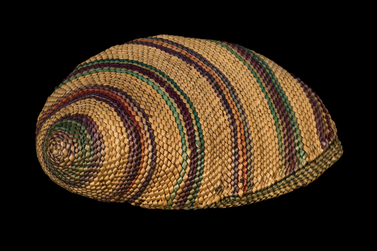 UNIDENTIFIED NUU-CHAH-NULTH or MAKAH ARTIST, Geometric Design Basketry Woven Abalone Shell, 1920s